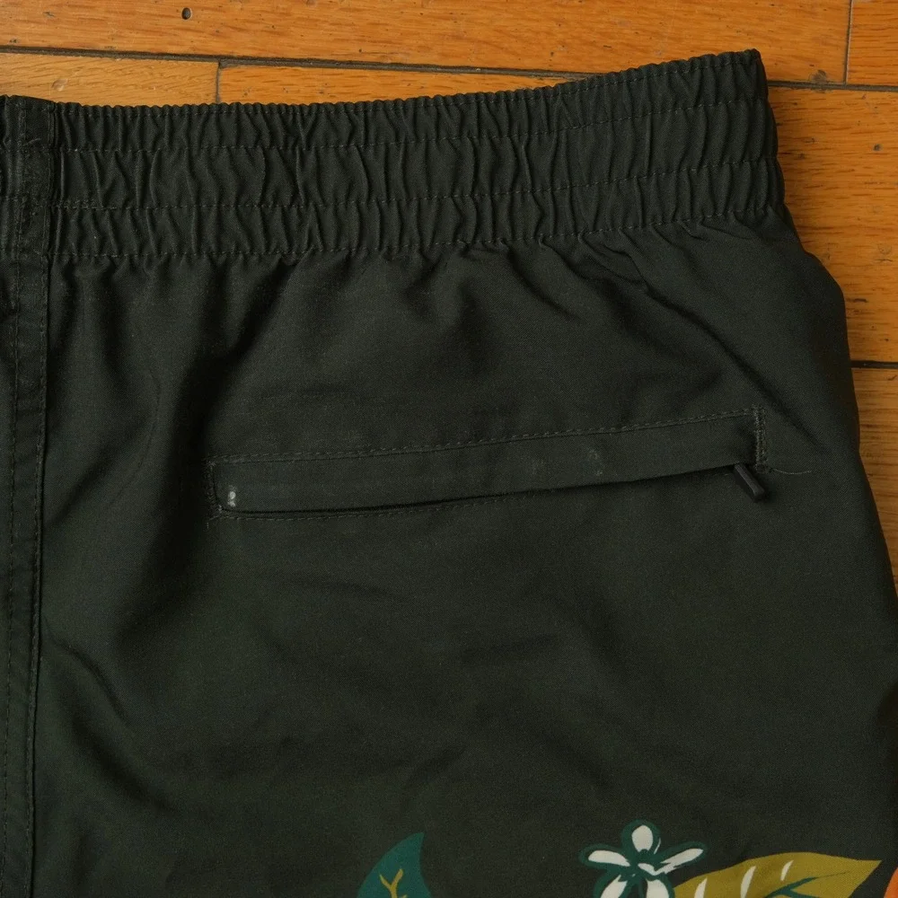 Duvin Swim Shorts Green Orange Fruit Print Mesh Lined Tropical Beachwear Large L